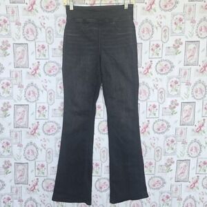 American Eagle Women's Black Denim High Waisted Pull On Flare Jeans Size Small